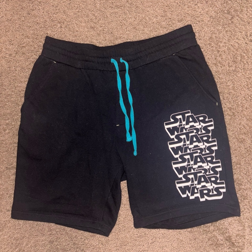 Star Wars Black Athletic Shorts with Graphic Design. Size M